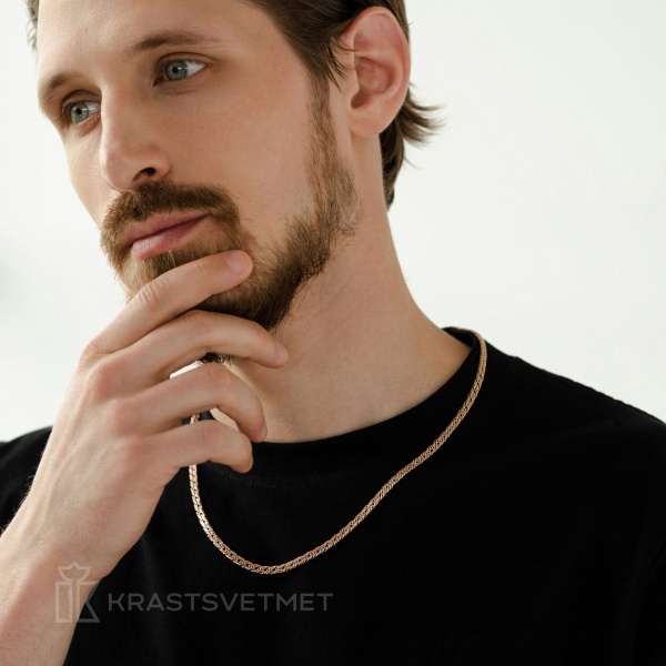 Цепь из красного золота 585, плетение «Ромб тройной»